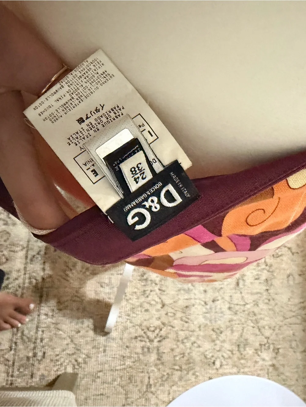Dolce & Gabbana Mini Skirt in Pink, Orange & Brown